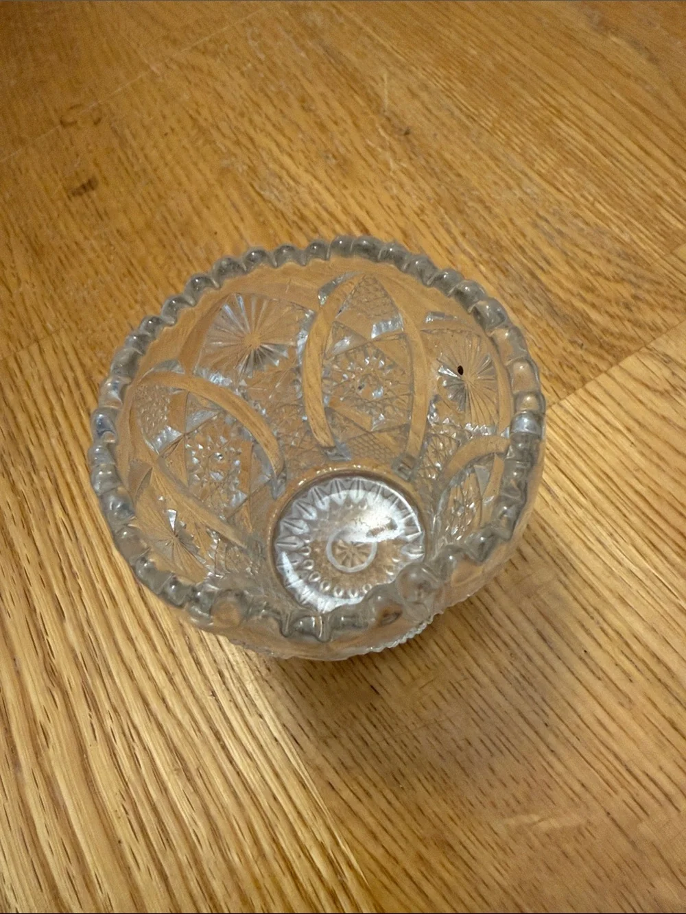 Clear Cut Glass Votive Holder - Clear